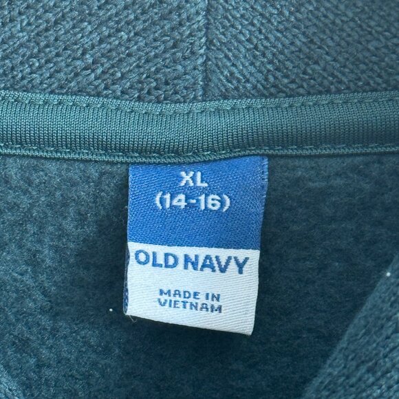 Old Navy Boys Sweater-Knit Shawl-Collar Sweatshirt-Fleece Lined - Green - XL - Picture 5 of 6